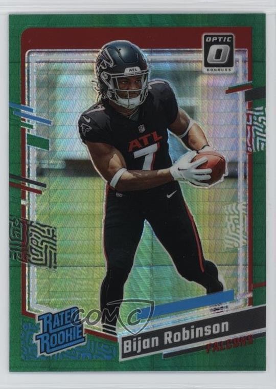 2023 Panini Donruss Optic Rated Rookie Green Hyper Prizm Bijan Robinson #206 6a7