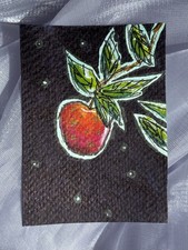 ACEO Original Art Card Mixed Media Poison Apple Tree Fruit Fantastic Mr Fox