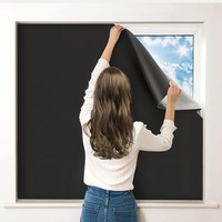 Blackout Blinds Stick on 420D Oxford Fabric 100% Blackout Curtain for Window