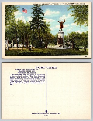 Grave Monument Francis Scott Key Frederick Maryland Postcard