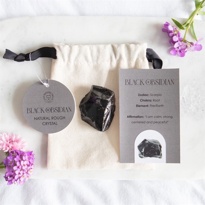 Black Obsidian Healing Rough Crystal. Wellbeing Gift