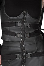 KILLSTAR Korsett Top - Atacama's Void Unterbrustkorsett Kunstleder Mesh Gothic