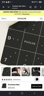 Pvolve Precision Mat Black Workout Grid Yoga Fitness Exercise Form Alignment Mat