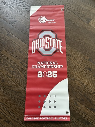 Rare, 2 Sided Ohio State Buckeyes National Championship Banner Flag 2025 Atlanta