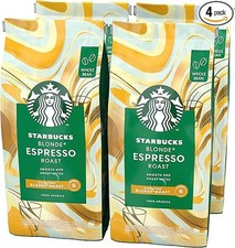 STARBUCKS Blonde Espresso Roast, Blonde Roast, Whole Bean Coffee 450g (Pack of 4