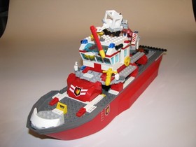 Lego City Fire boat Coast Guard boat 7207 16" Long Vintage Incomplete see photos