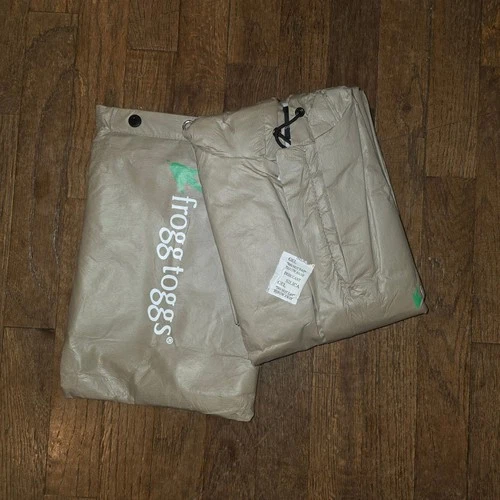 Gorpcore Modern frogg toggs Mens Lrg Tan Waterproof Packable Rain Suit Pants Set image 2