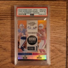 Josh Allen & Josh Rosen 2018 Panini Contenders Optic Orange SP /49 RC PSA 10 (2)