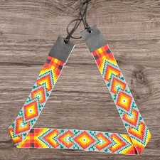 Beaded Hat Band Geometric Southwestern Pattern Cowboy Rode Handmade hatband