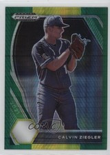 2021 Panini Prizm Draft Picks Green & Yellow Hyper Calvin Ziegler #PDP46 8d2