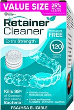 Weiss Naturals Retainer Cleaner Tablets, 1 Count Pack of 120 , Blue