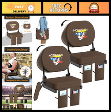 Comfortable Bleacher Seats with Back Support - Padded Folding Stadium Chairs, 2p