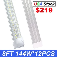 12*8FT LED Shop Light Fixture 8 Foot T8 LED Tube Light 8' 144W Cooler Door Light