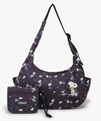 NEW Peanuts Snoopy & Woodstock Icons Nylon Shoulder Bag And Cardholder Wallet 