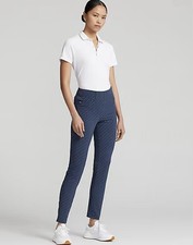 RLX Ralph Lauren Women  s Golf Pants Size 6 Navy Blue Geometric Print Stretch NWT