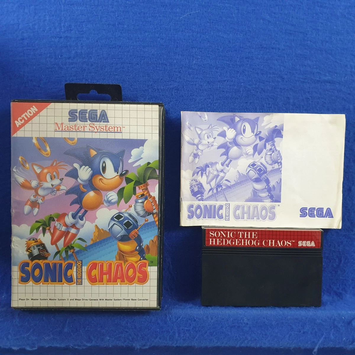 sonic chaos jeu original master system avec boite et notice