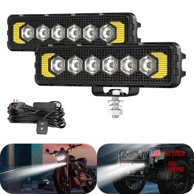2 PCS 50W 6 Inch LED Spotlight Bar with DRL, 2 PCS 50W 6 inch w/ Wiring Harness