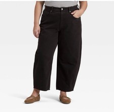Universal Thread Black High Rise Easy Barrel Jeans Size 17l B40po