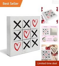 Rustic Heart-Themed 5x5 Valentine's Decor - Solid Wood Tabletop Sign