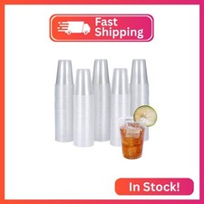 Turbo Bee 300 Pack 9oz Clear Plastic Cups，Disposable Mouthwash Cups, Ideal for W