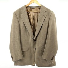 Vintage 90s Burberry Tan Wool Plaid Classic Tailored Blazer