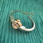 Vintage Timex Womens Watch Bangle Gold Finish Aluminum Steel Untested As Is