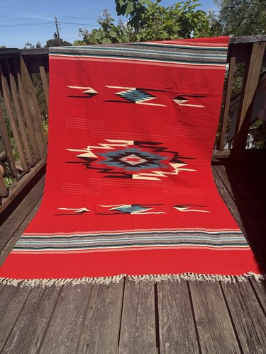 Stunning Vintage Chimayo Rug/Blanket LARGE Native American Southwestern