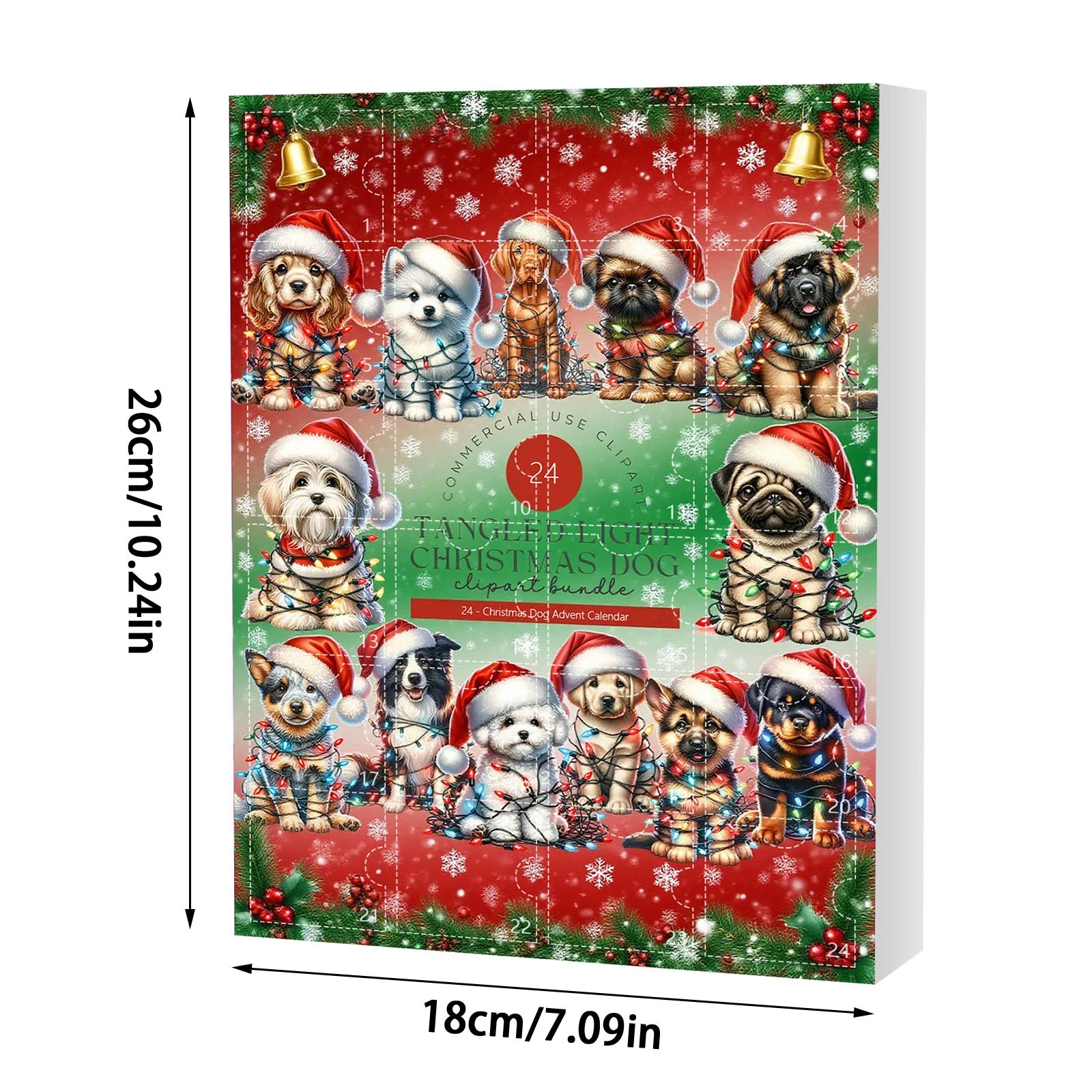 Countdown Christmas Hat Dog Advent Calendar – 24 Days of Festive 2D Blind Boxes
