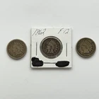 (LOT OF 3) 1862-P 1c Indian Head Penny Small Cent Philadelphia Copper Coin