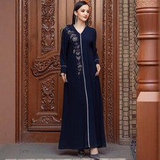 Women Muslim Abaya Long Sleeve Maxi Dress Evening Kaftan Cocktail Party Dresses