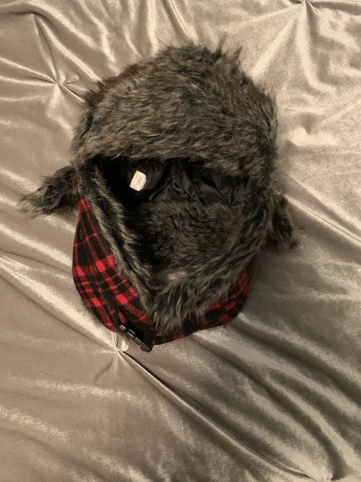 Sombrero trampero a cuadros de Zan Tocado Rojo, Negro Foto 3 de 4