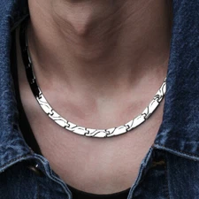 Pure Titanium Necklace High Grade Germanium Necklace Men's Fashion Simple Jewelr