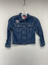 LOVE SWEET LOVE GIRLS JACKET SMALL S YOUTH BLUE DENIM BUTTON FRONT LONG SLEEVE