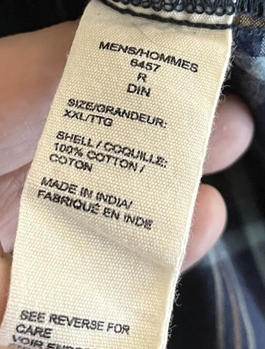 Woolrich Mens XXL Button Up Madras Plaid Shirt Long Sleeve Casual Blue Yellow - Picture 13 of 16