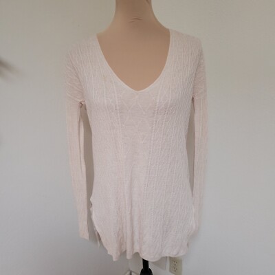 Aritzia Babton Linen Blend Light Weight Cableknit Sweater Size XXS