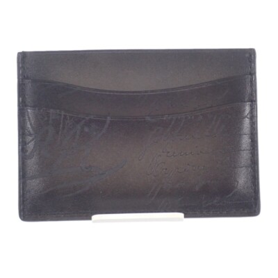 BERLUTI ケース Berluti BAMBOU_NEO-JOUR-V2 Card Case Leather Black Open Men's ISY