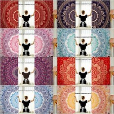 Mandala Indiano Tulle Velo Porta Finestra Tenda Drappo Pannello Puro Sciarpa