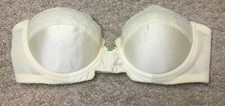 LADY MARLENE Beige Lace Strapless Nylon Style 163 Padded Bra 34A Lingerie