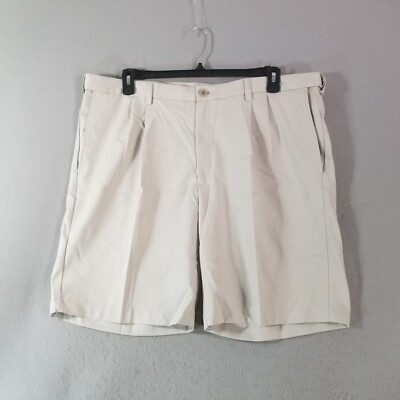 Haggar cool Pro 18 shorts men's 42 x9 off-white Comfort waist Dri-Fit outdoor