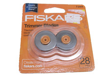 NEW! FISKARS 2-pack 28mm TRIMMER BLADES, TITANIUM COATING