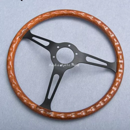NARDI 380mm 15inch Classic Steering Wheel Mahogany Wood Black Spoke - Picture 3 of 7