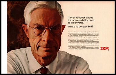 1966 IBM Dr. Wallace J. Eckert Award Winning Lunar Motion Theory 2-Page Print Ad
