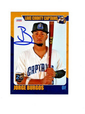Jorge Burgos 2023 Lake County Captains signed autograph baseball card Venezuela#