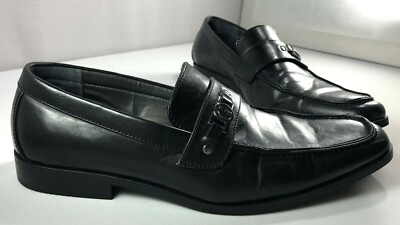 Guess Mens Black Leather Loafers Shoes Office Wedding Groom Size 10 Guess Mens Black Leather Loafers Shoes Office Wedding Groom  main image 4