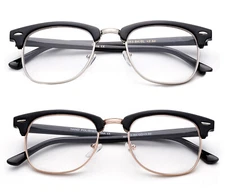 Clear Lens Glasses Retro Nerd Frames Office Interview Smart Eyewear UV 100%