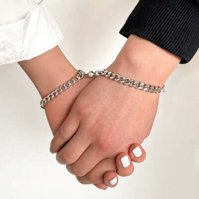 pcs Magnetic Couple Heart Bracelet