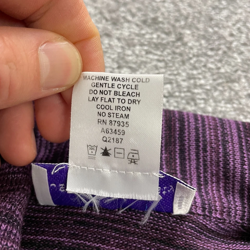 Camisa Susan Graver Abotonada Mujer Mediana Púrpura Manga Larga Top Cuello Túnica Foto 4 de 4