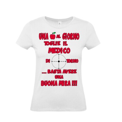 MAGLIA MEDICO T-SHIRT DOTTORESSA REGALO DOTTORESSA MEDICO DONNA UNA MELA AL GIOR