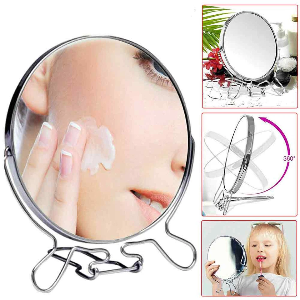 Specchio cosmetico con zoom regolabile di ingrandimento ø 19 cm acciaio cromato - Immagine 4 di 4