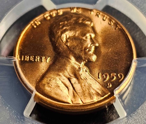 Lincoln 1st Memorial 1c Cent Penny 1959-D PCGS MS66RD DDO Crack On Skull L Error - Picture 6 of 23